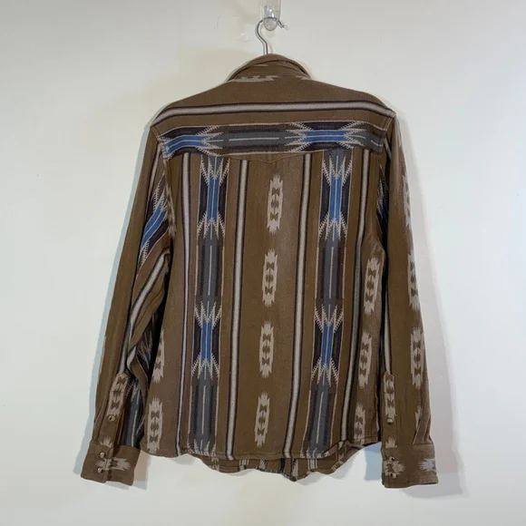 Flint and Tinder Long Sleeve Saddle Blanket Shirt Men's XL Brown Blue Southwest - Picture 4 of 12